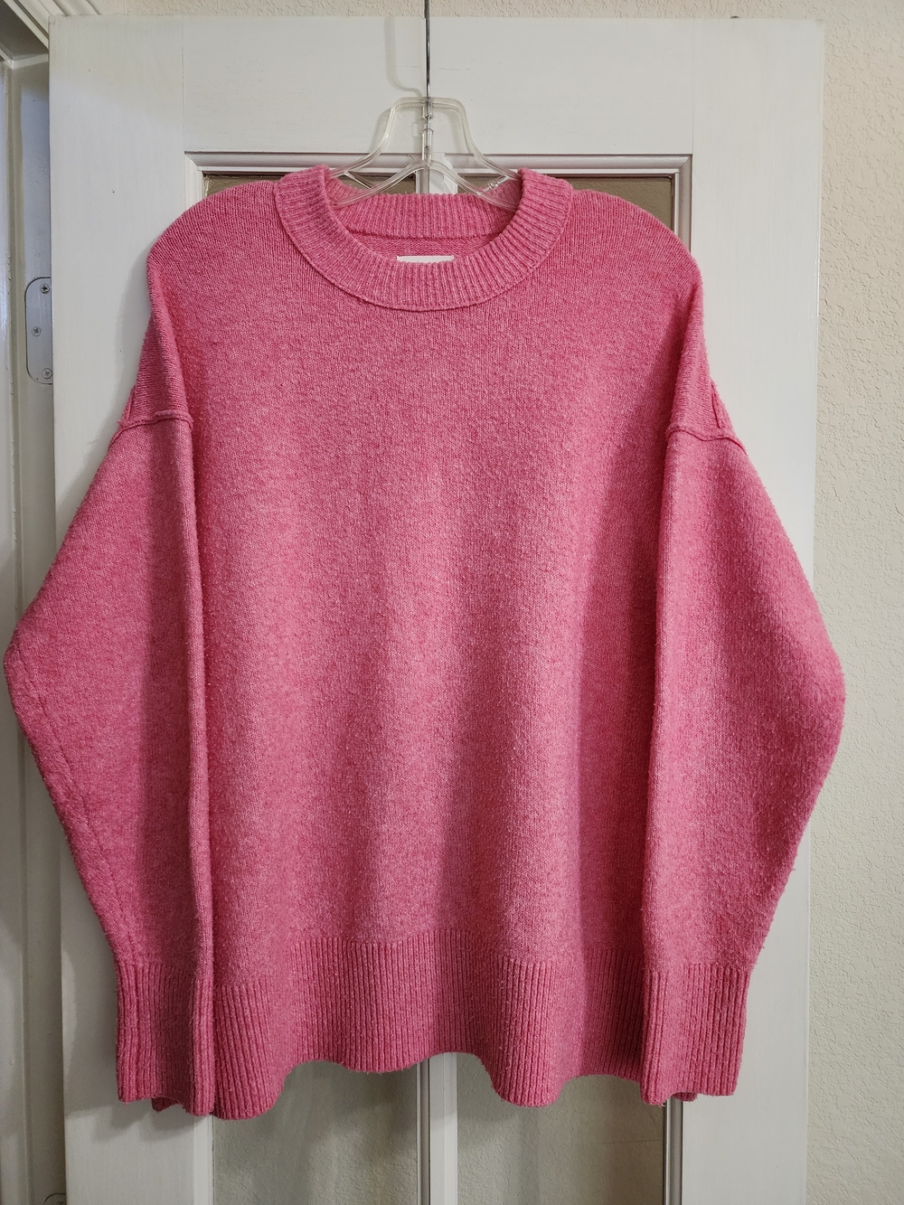 Aerie Pink Oversized Crewneck Sweater Soft Cozy Small Relaxed Fit
